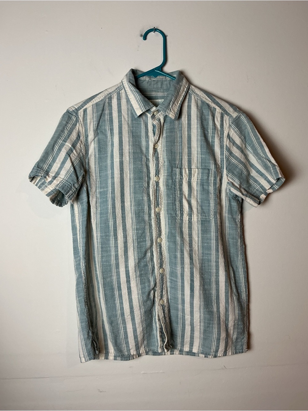 American Eagle Men’s Short Sleeve Shirt Size S Striped Cotton Coastal Surfer